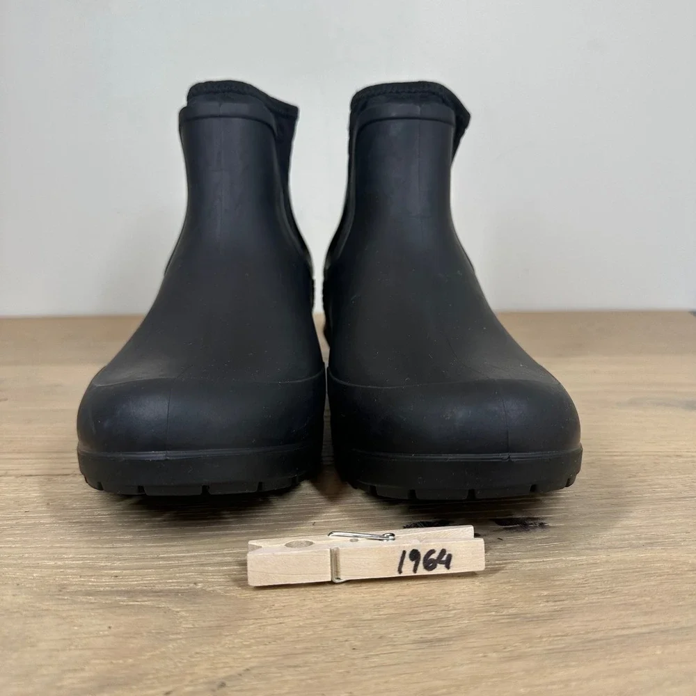 UGG Droplet Chelsea Rain Boots Mens 11 Black Waterproof Rubber Ankle Pull On